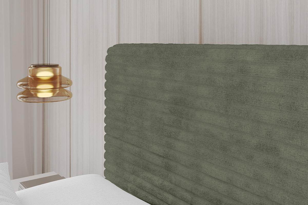 POLSTERBETT mit Bettkasten, Fußteil und Lattenrost, Boxbett ohne Matratze - ALOVA-Z 120x200 Olivgrün - Olivgrün, Holzwerkstoff/Textil (120/200cm) - ALTDECOR