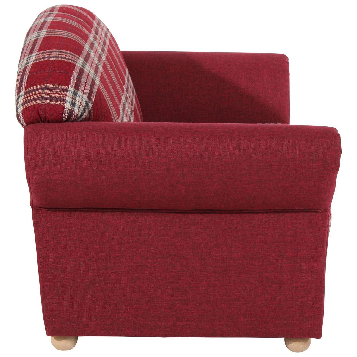 SOFA 2-Sitzer Kama Bezug Flachgewebe Buche natur / rot - Rot, Kunststoff (151/85/81cm) - 58aufmkessel