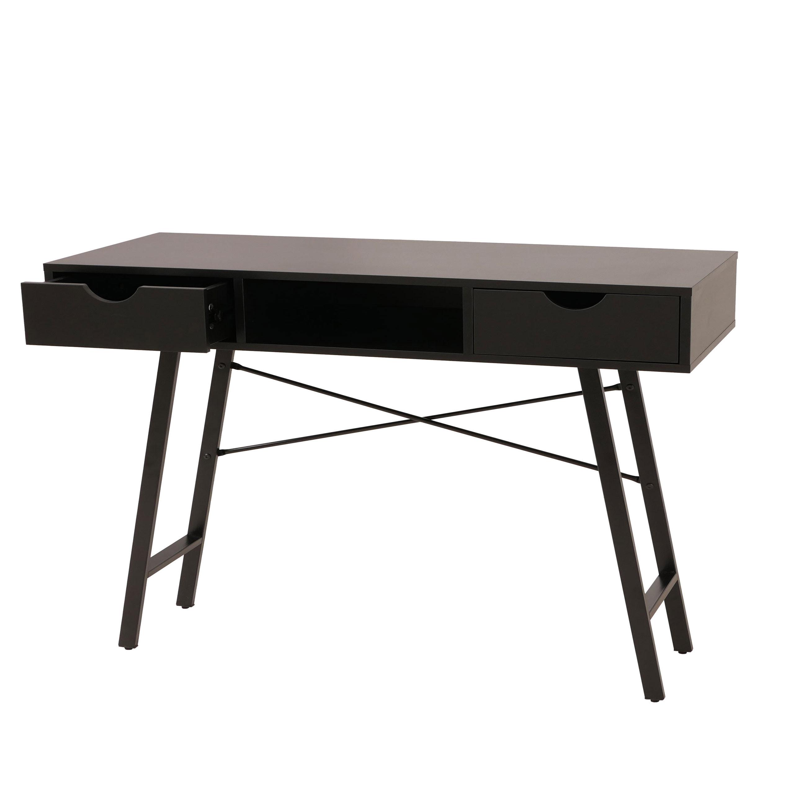 SCHREIBTISCH rechteckig Schwarz - Schwarz, Holz (60/120/76cm) - MCW