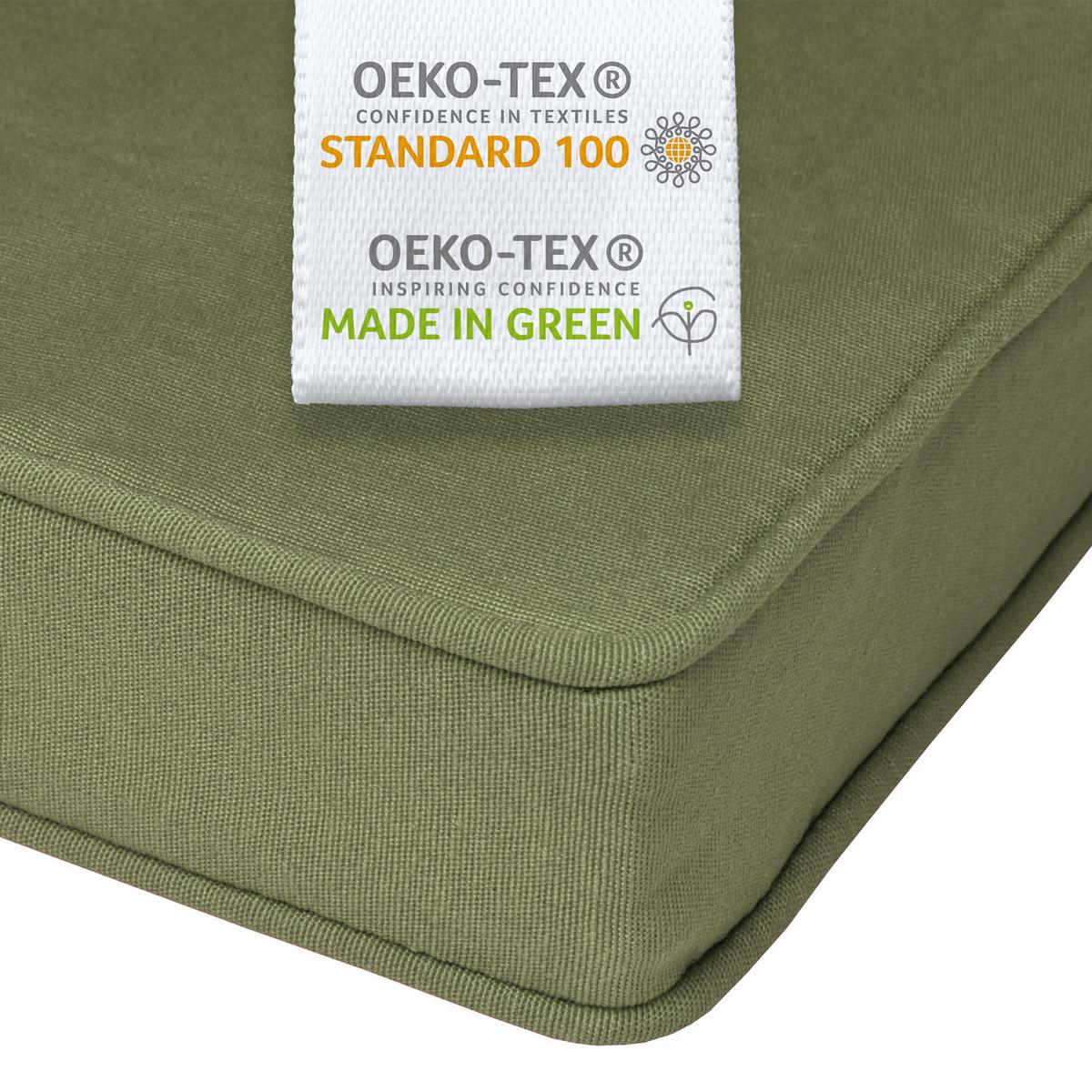 BANKAUFLAGE Loft BK 150x48x5cm Olivgrün - Olivgrün, Textil (48/150cm) - Beautissu 