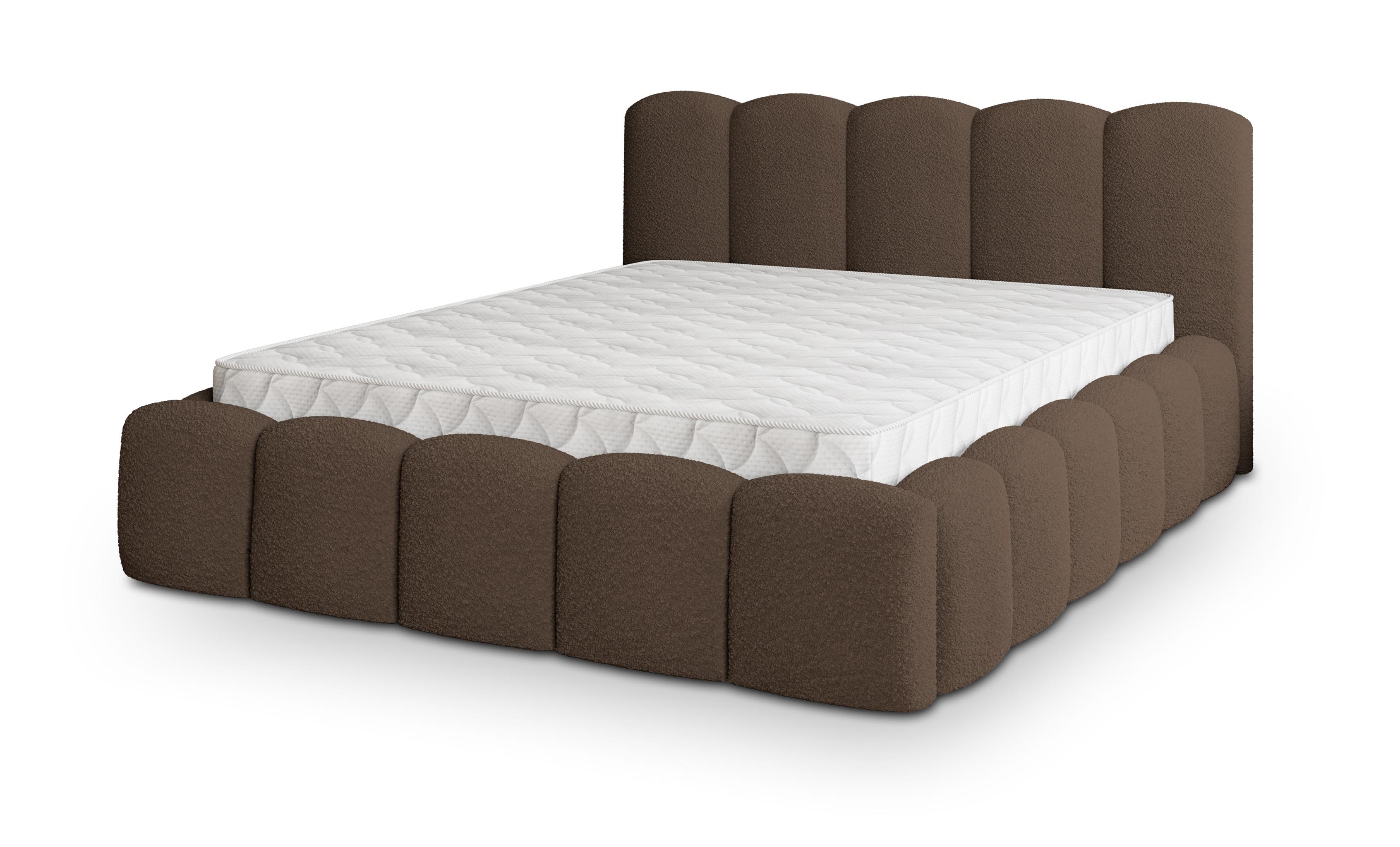 POLSTERBETT FALINA 160x200 cm mit Bettkästen - Braun - Braun, Holz (160/200cm) - MASSENO