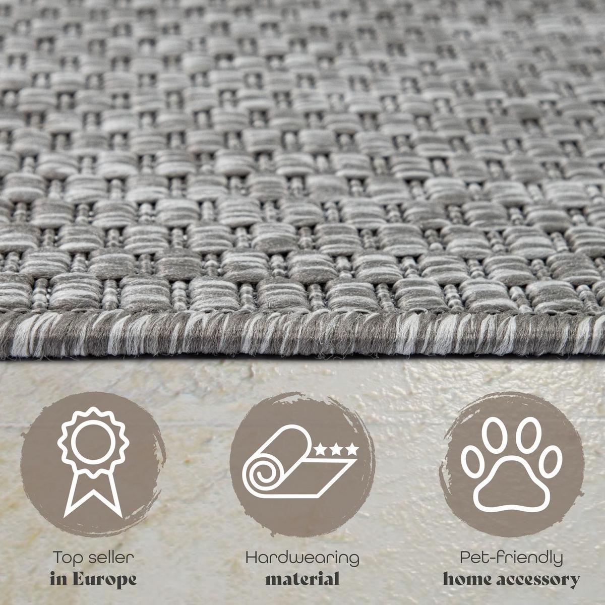 OUTDOORTEPPICH Grau Ø 200 cm - Grau, Kunststoff (200/200cm) - TT Home