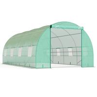 FOLIENGEWÄCHSHAUS Gewächshaus Treibhaus Tomatenhaus mit Fenster Gitterfolie - Grün, Kunststoff (300/200/595cm) - Outsunny