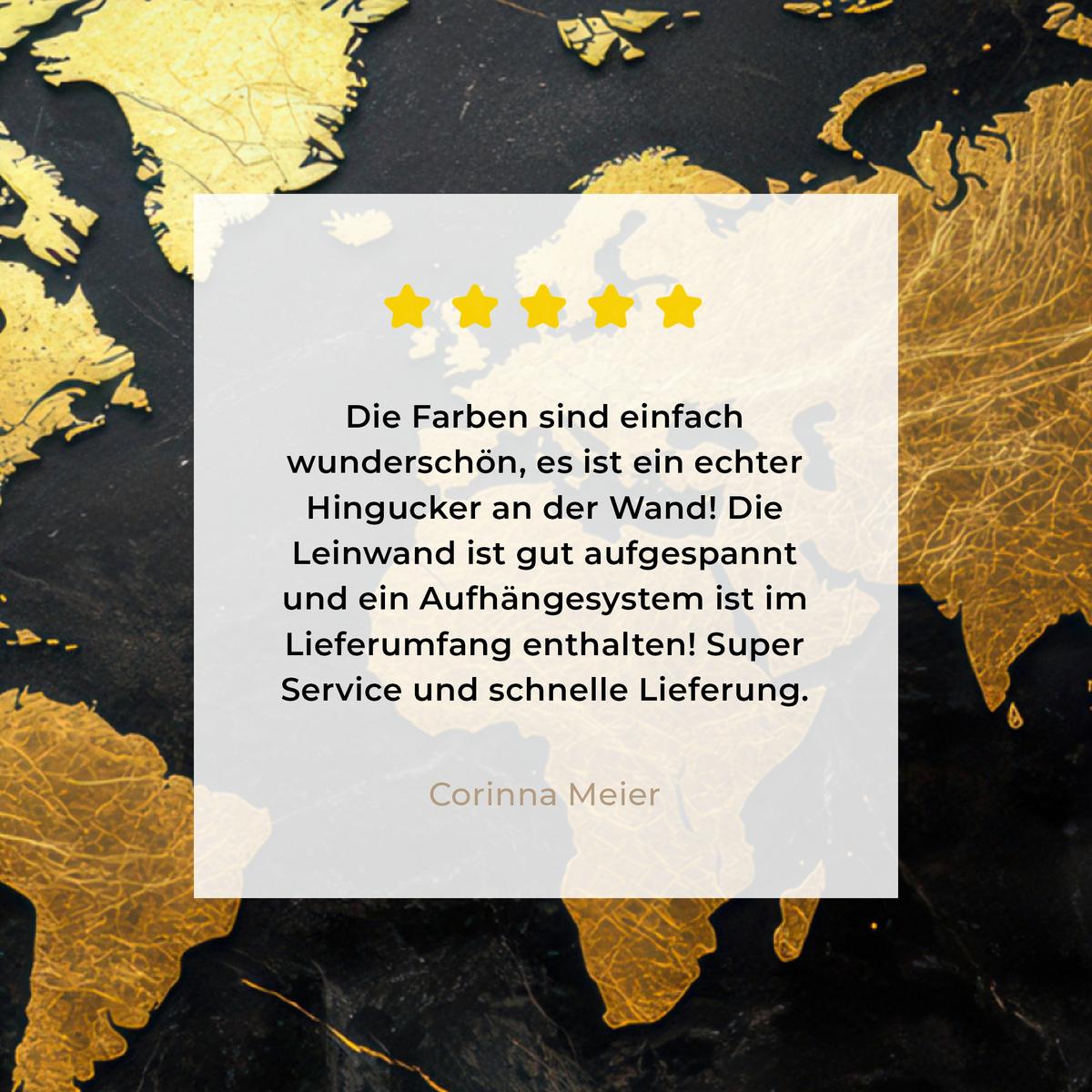 LEINWANDBILD Weltkarte - Gold - Marmor Deko Groß 90x90 cm - Goldfarben, Textil (90/90cm) - MuchoWow