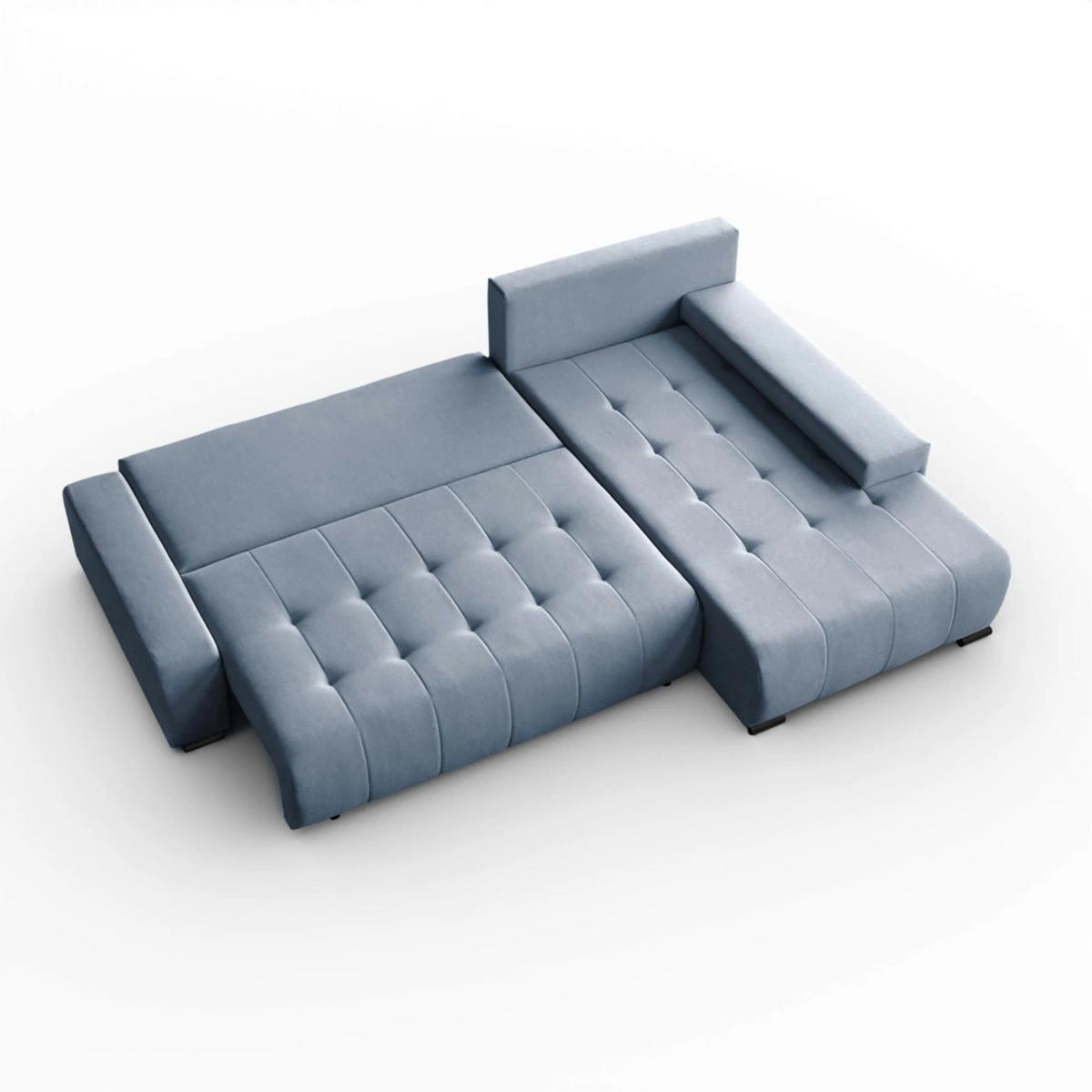 ECKSCHLAFSOFA Draco L Gelb - Gelb/Schwarz, Textil/Metall (268/183cm) - Beautysofa