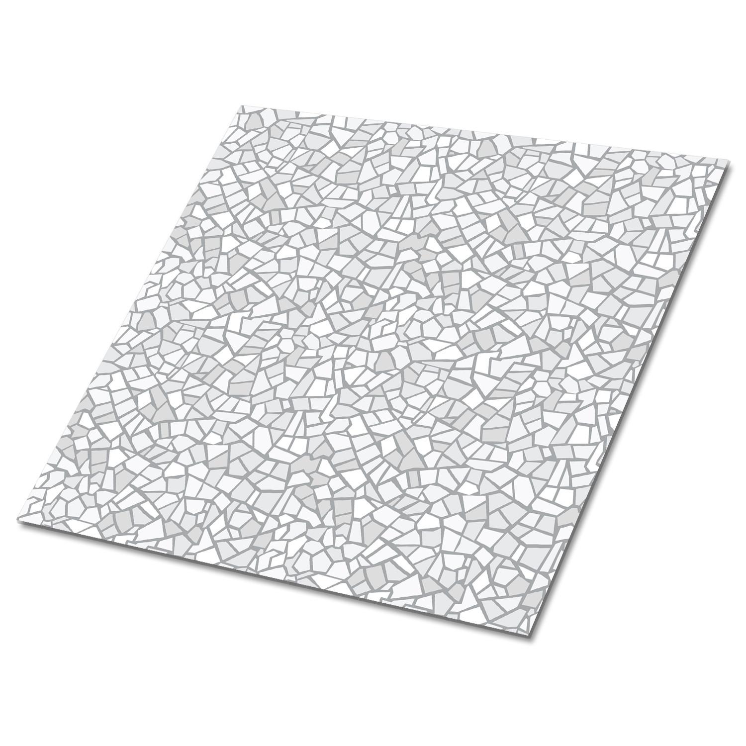 FLIESENAUFKLEBER 9 Stück 30x30 cm selbstklebend Graues Mosaik - Grau, Textil (30/1.6/30cm) - TULUP