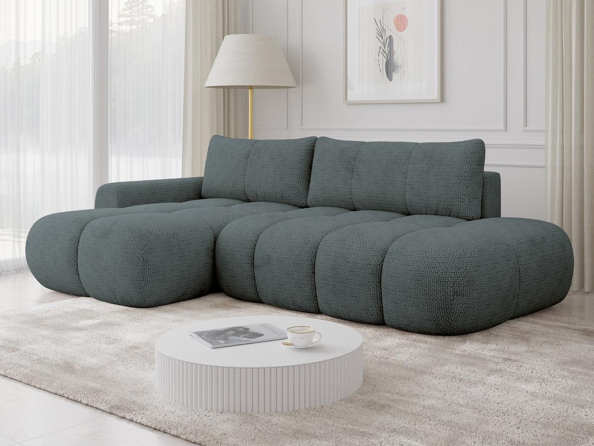 ECKSOFA Mitto O, Seite: Links - Blaugrau/Schwarz, Holz/Kunststoff (285/172cm) - MIRJAN24