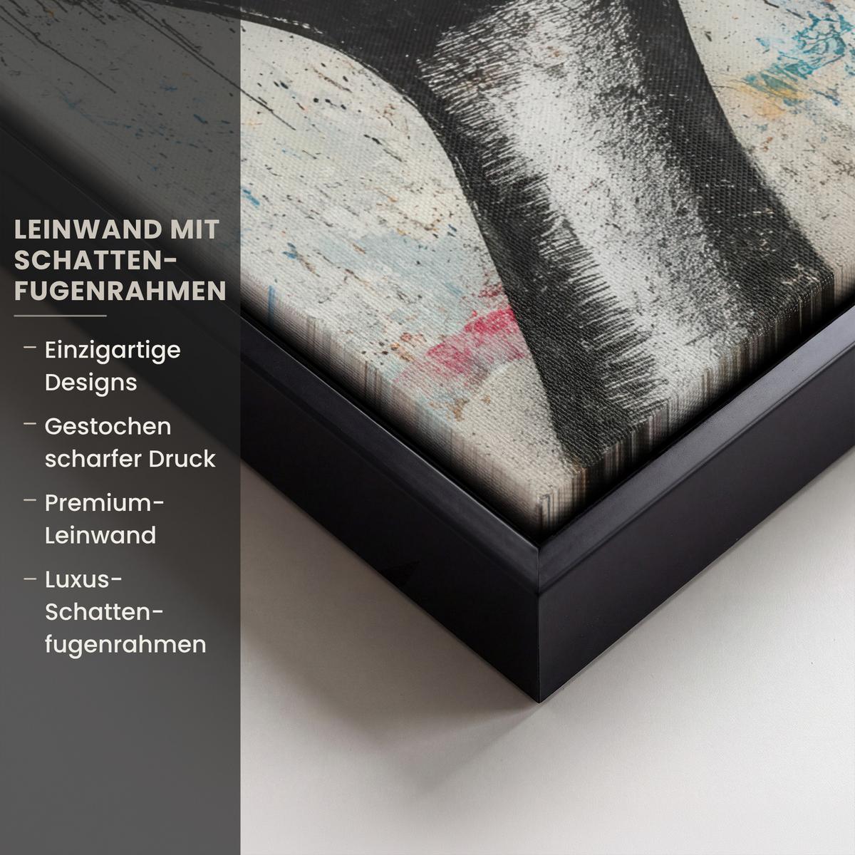 LEINWAND Bilder mit Rahmen - Hände - Herz - Straßenkunst - Graffiti - 30x40 - Multicolor, Textil (30/40cm) - MuchoWow