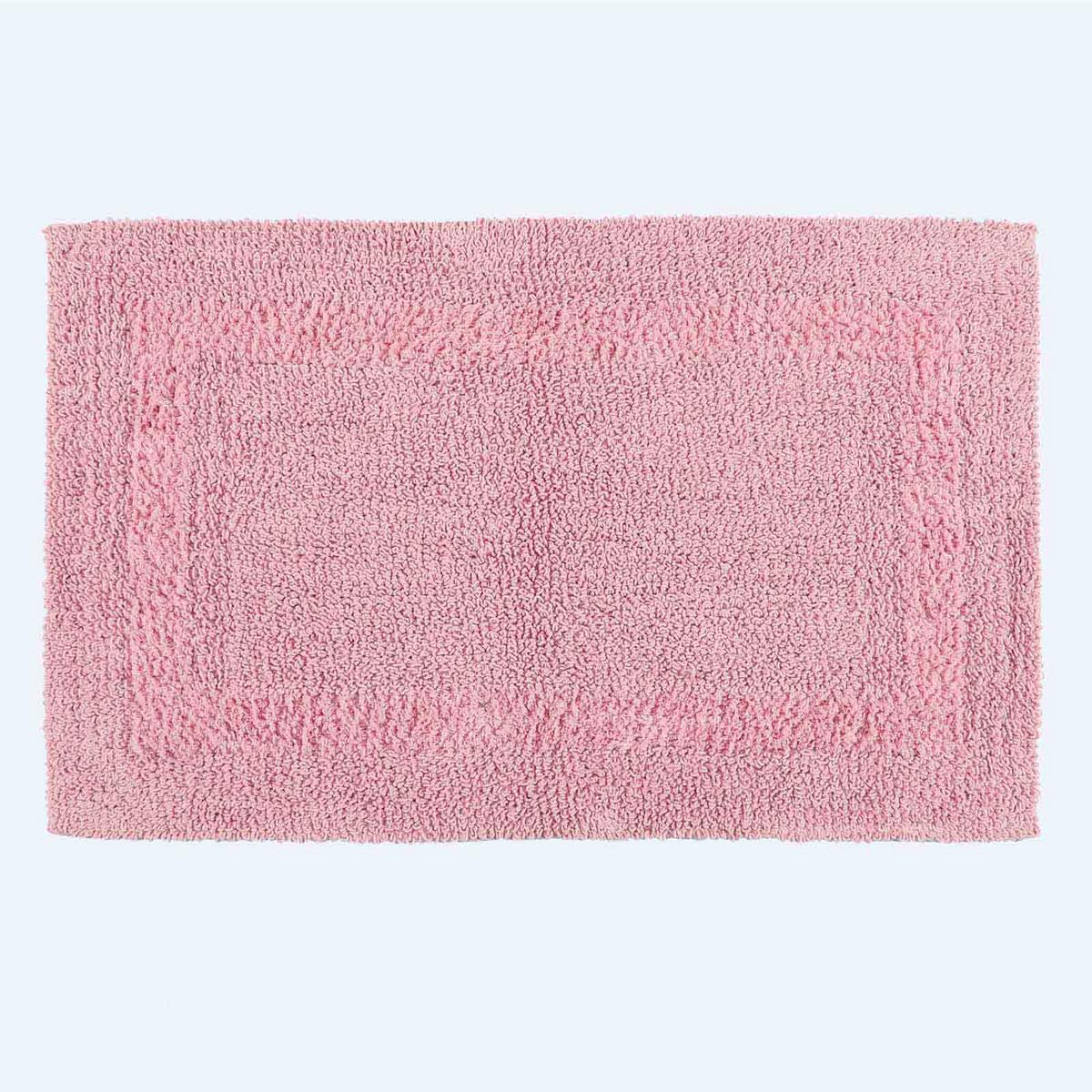 BADGARNITUR 2-teilig, Badematte & WC-Vorleger, wendbar - Rosa, Textil (50/80cm) - Homescapes