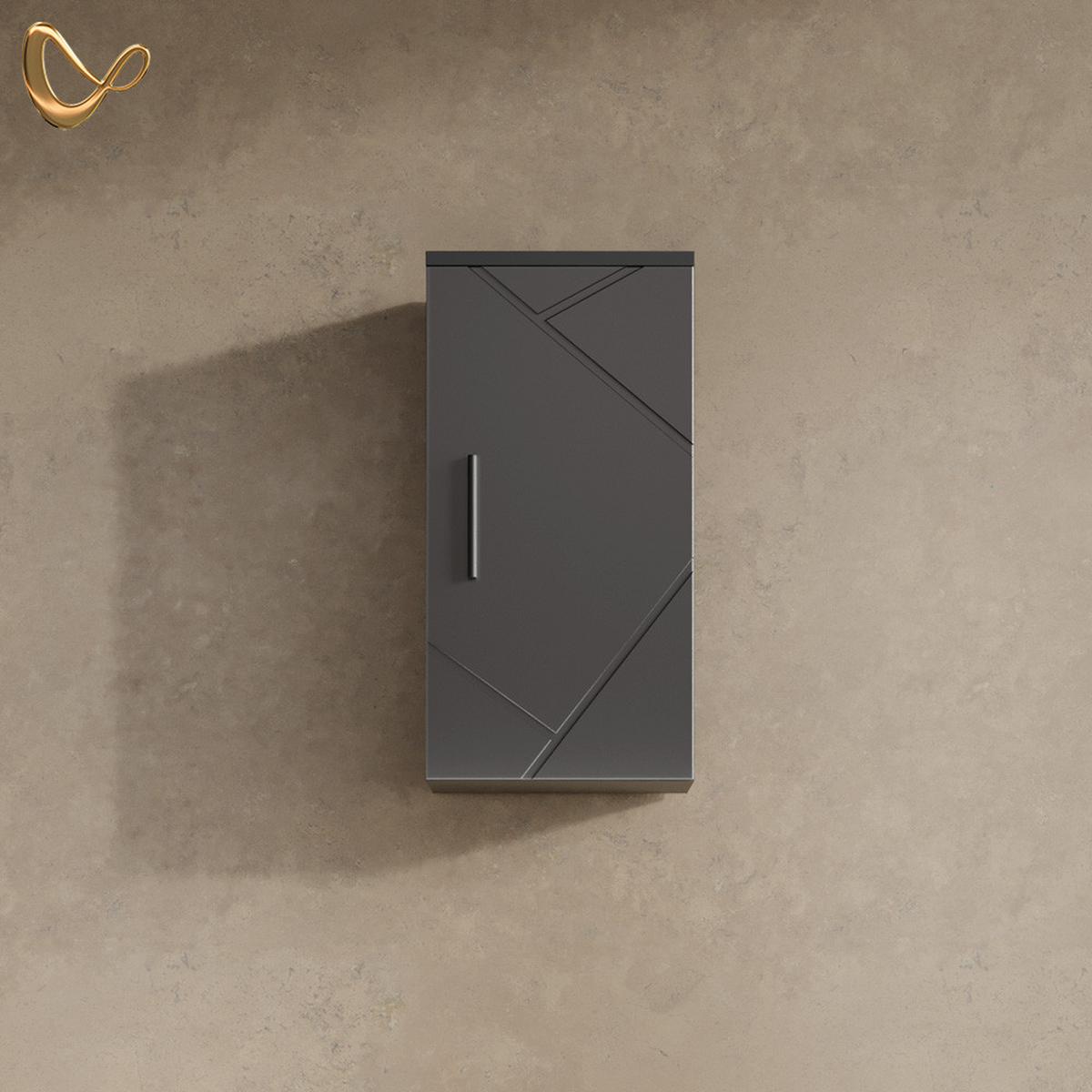 BADSCHRANK Ronco Anthrazit Hochglanz 30 x 59 cm - Schwarz Hochglanz, Holzwerkstoff (30/59/24cm) - Livinity®