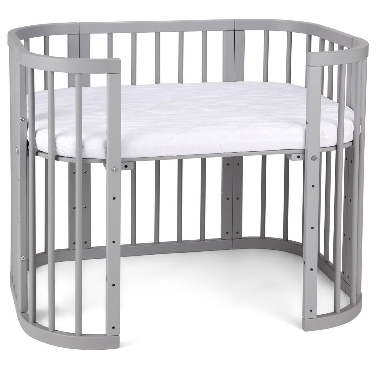 BABYBETT GREY, 5in1 mit Matratze - Grau, Holz (65.5/92cm) - waldin