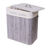 WÄSCHEKORB Grau, Blau, Cremeweiß - Blau/Creme, Holz (55/63/34cm) - MCW