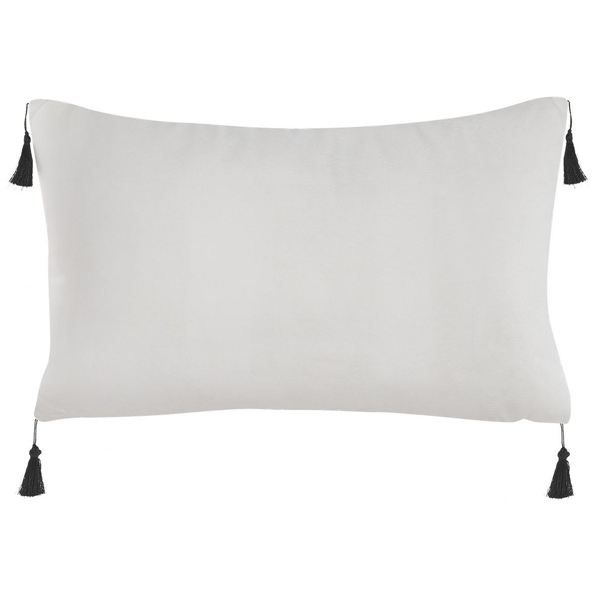 DEKOKISSEN 2er-Set Weiß 30/50 cm Schefflera - Weiß, Textil (30/50cm) - Beliani