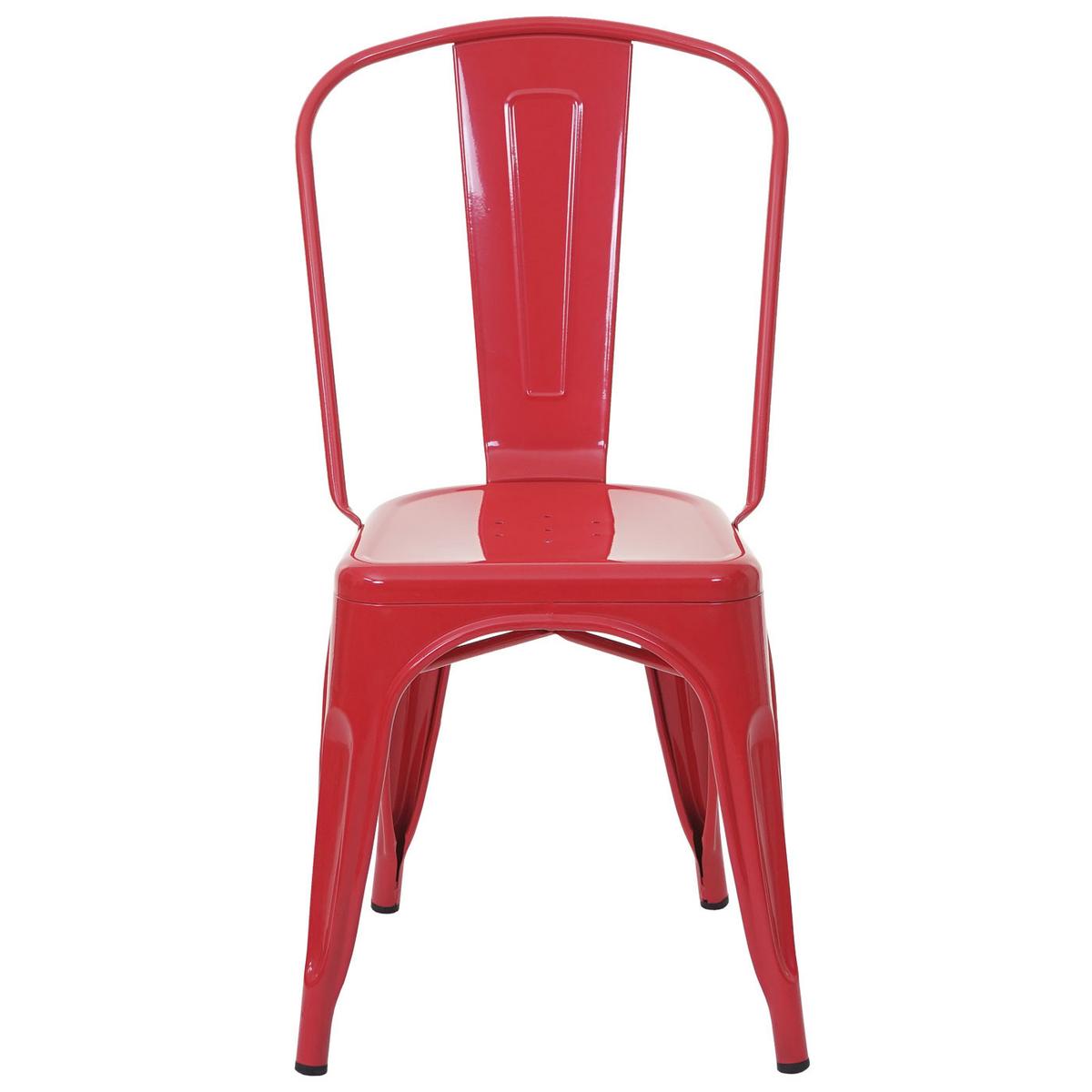 STUHL METALL Rot 4er-Set - Rot, Metall (45/87/43cm) - MCW