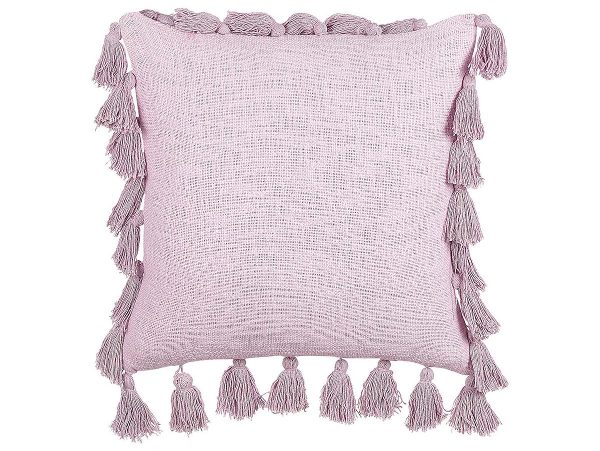 DEKOKISSEN 2er-Set Rosa 45/45 cm Lynchis - Pink, Naturmaterialien/Textil (45/45cm) - Beliani