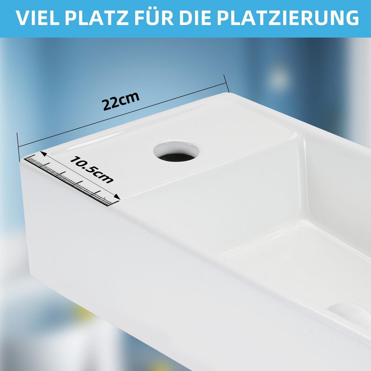 WASCHBECKEN Hylis 40/22/10 cm - Weiß, Keramik (22/10/40cm) - ZMH