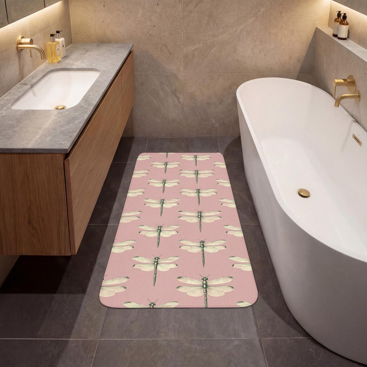 BADEMATTE Lillibells - Muster - Rosa Badteppich 60x120 cm - Rosa, Textil (60/120cm) - OnlyWow