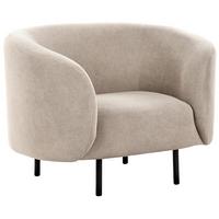 SESSEL Taupe Loen - Beige/Schwarz, Textil (105/79/70cm) - Beliani