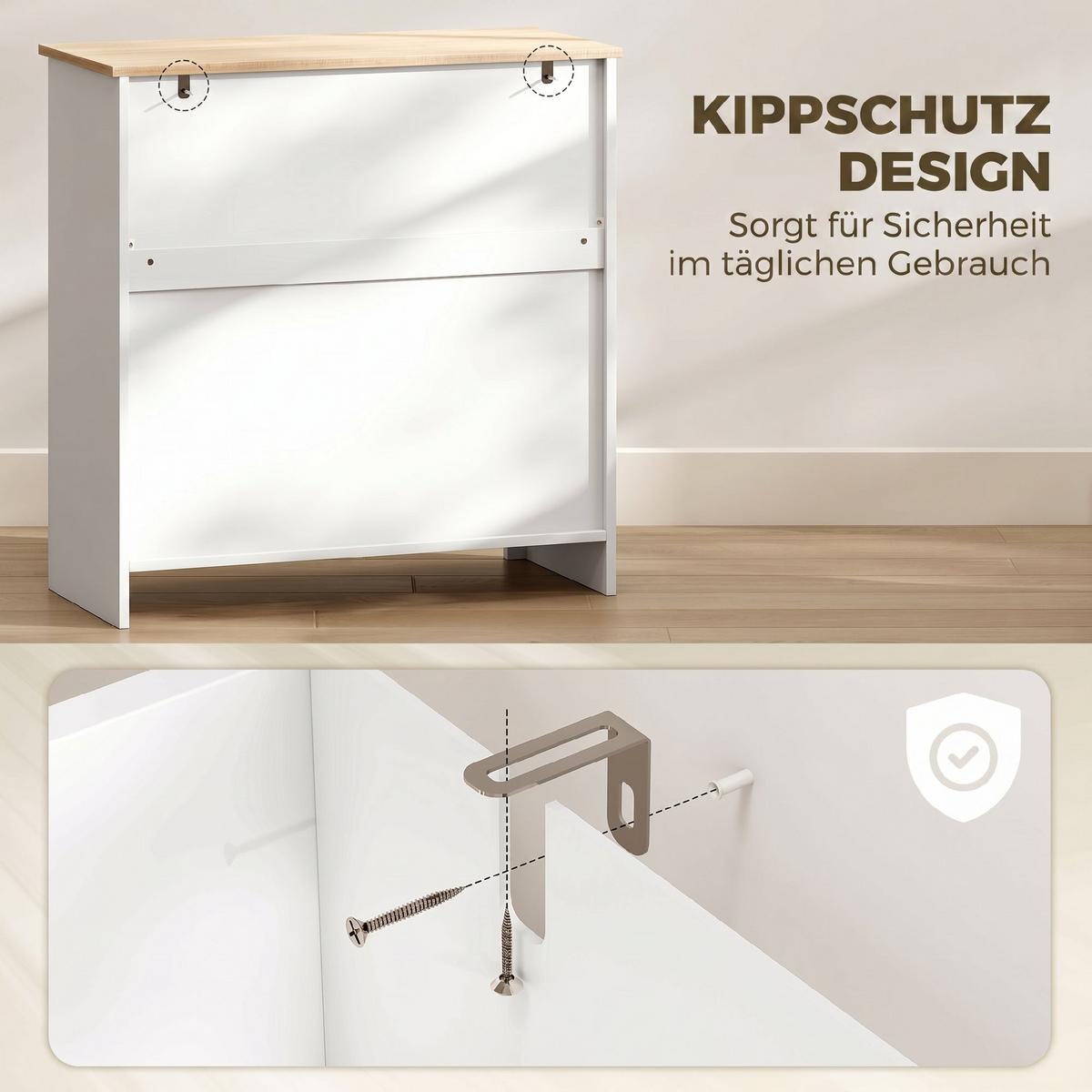 SIDEBOARD Spanplatte Weiß - Weiß, Holzwerkstoff (35/80/78.5cm) - HOMCOM