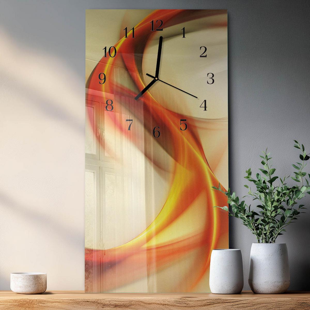 WANDUHR aus Glas 30x60 cm - Abstraktion - Multicolor, Glas (30/60/0.4cm) - TULUP