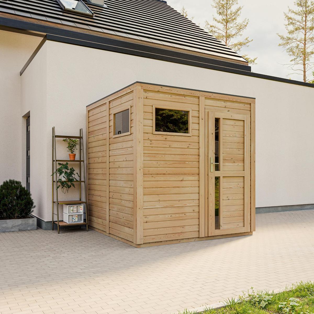 GARTENHAUS Holz 4,20 m² M325F1 - Naturfarben, Holz (208/210/202cm) - Timbela