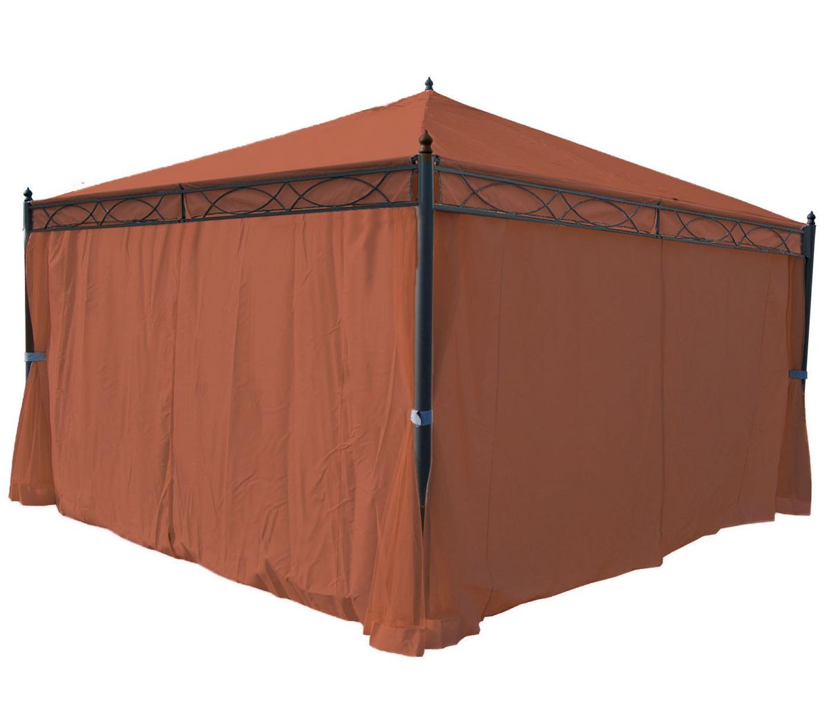SEITENWAND PERGOLA CALPE Orange, Braun - Orange/Braun, Textil (383/205/1cm) - MCW