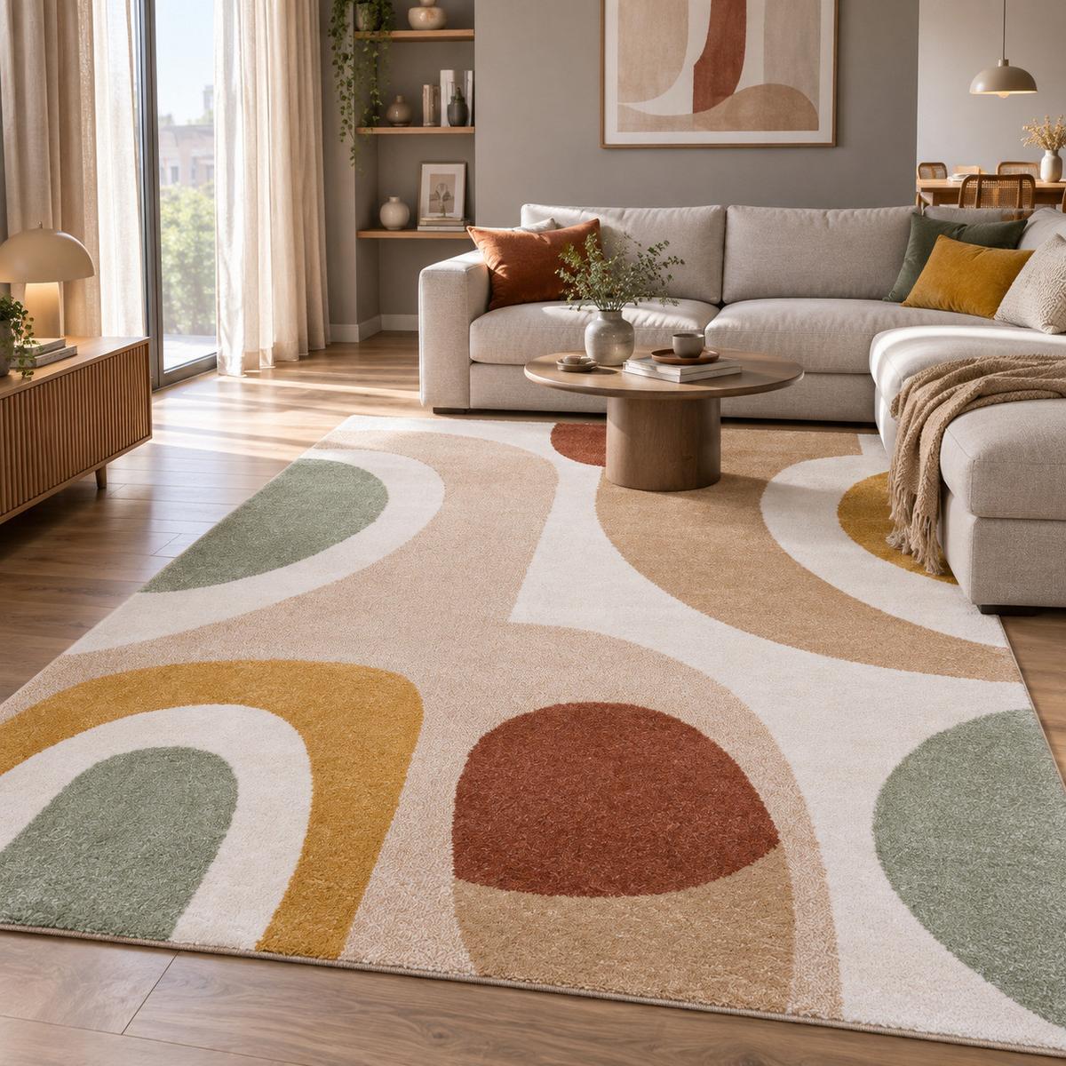 DESIGNER TEPPICH FARO RETRO - Beige, Textil (120/170cm) - Pergamon