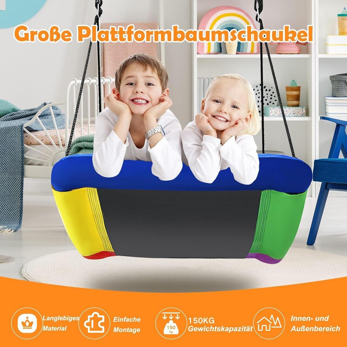 NISTSCHAUKEK Belastbarkeit 150kg bunt - Multicolor, Textil (150/80cm) - COSTWAY