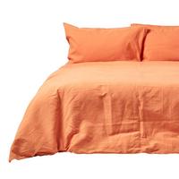 BETTWÄSCHE Leinen - Orange, Textil (260/220cm) - Homescapes