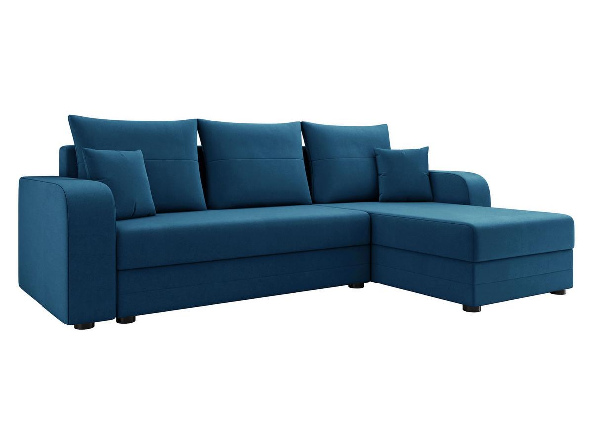 ECKSOFA Hewlet Bis - Blau/Schwarz, Holz/Kunststoff (237/139cm) - MIRJAN24