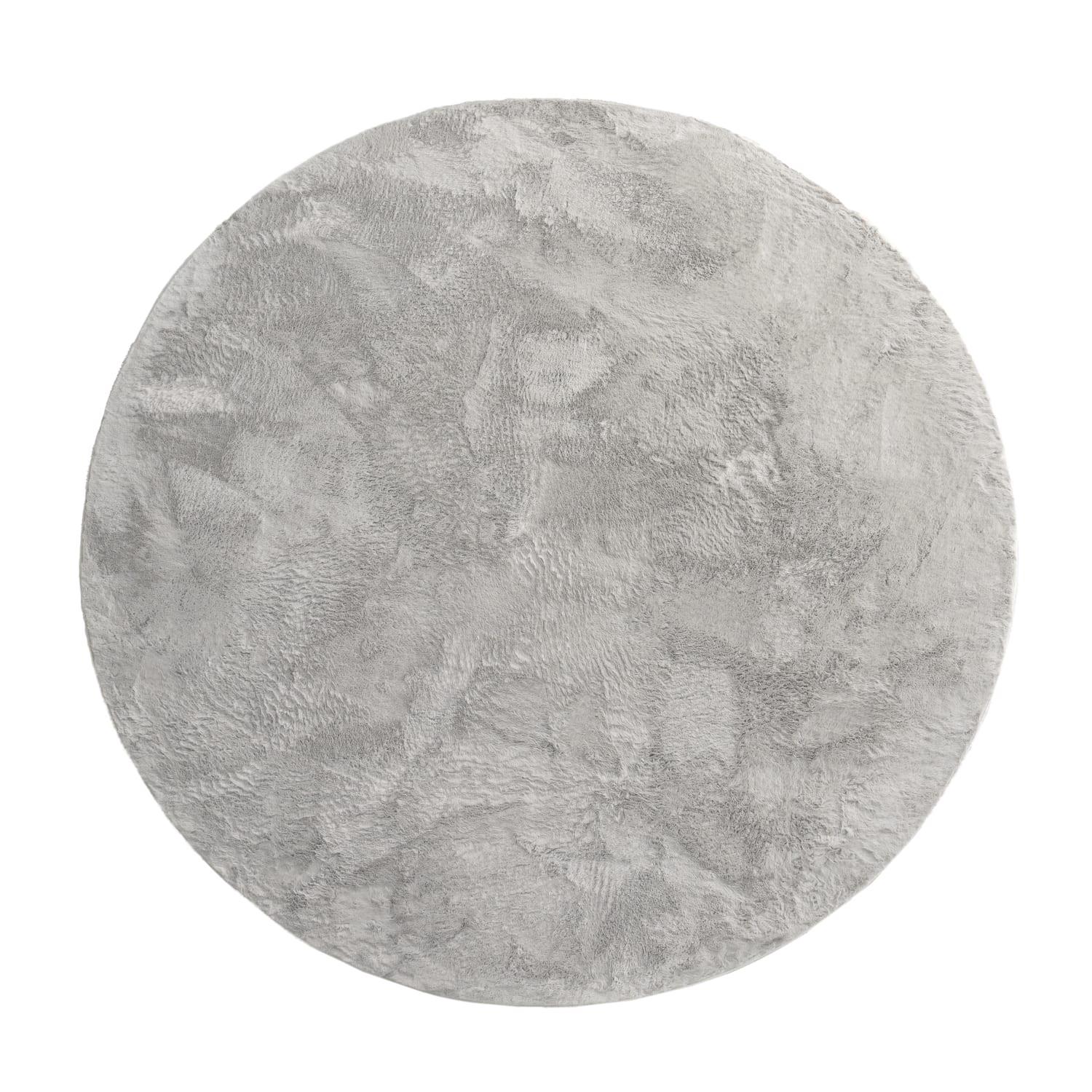 KURZFLORTEPPICH, einfarbig, aus Polyester, Grau, Ø 200 cm - Grau, Textil (200/200cm) - KADIMA DESIGN