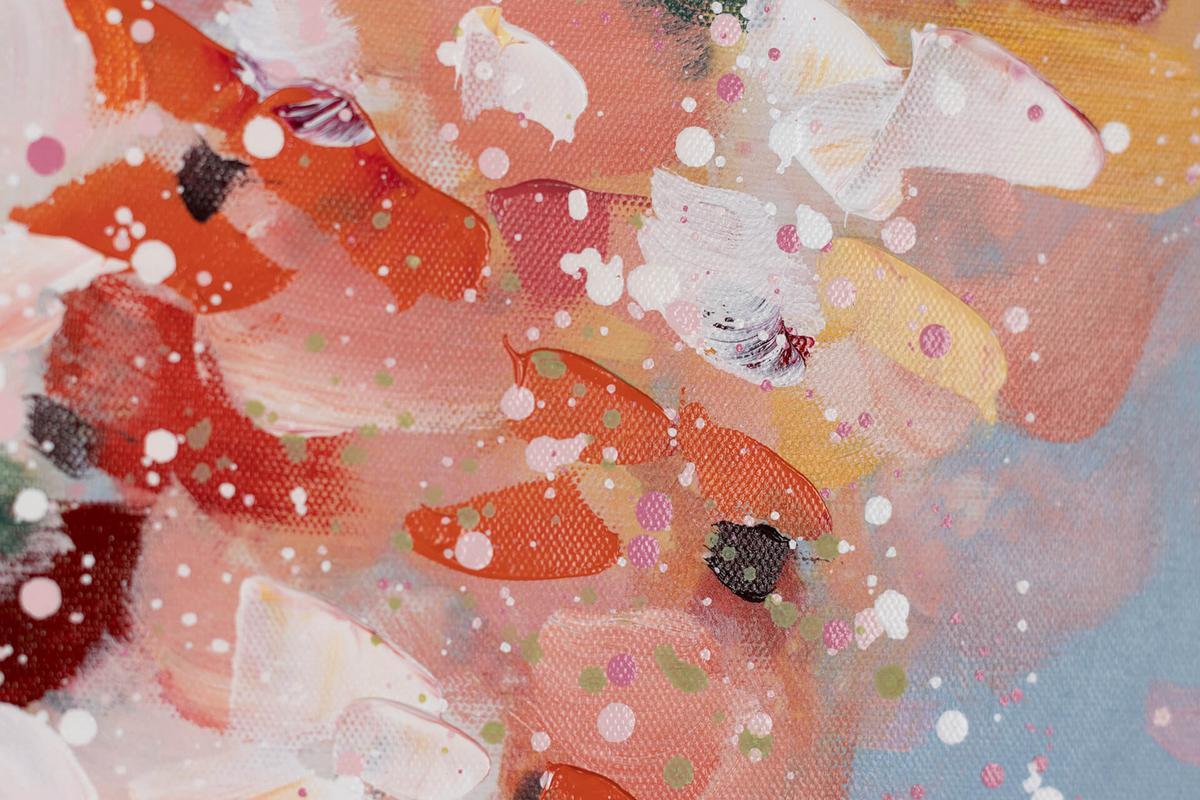 ACRYLBILD HANDGEMALT 60/90 cm - Blau/Pink, Holz/Textil (60/90cm) - KUNSTLOFT