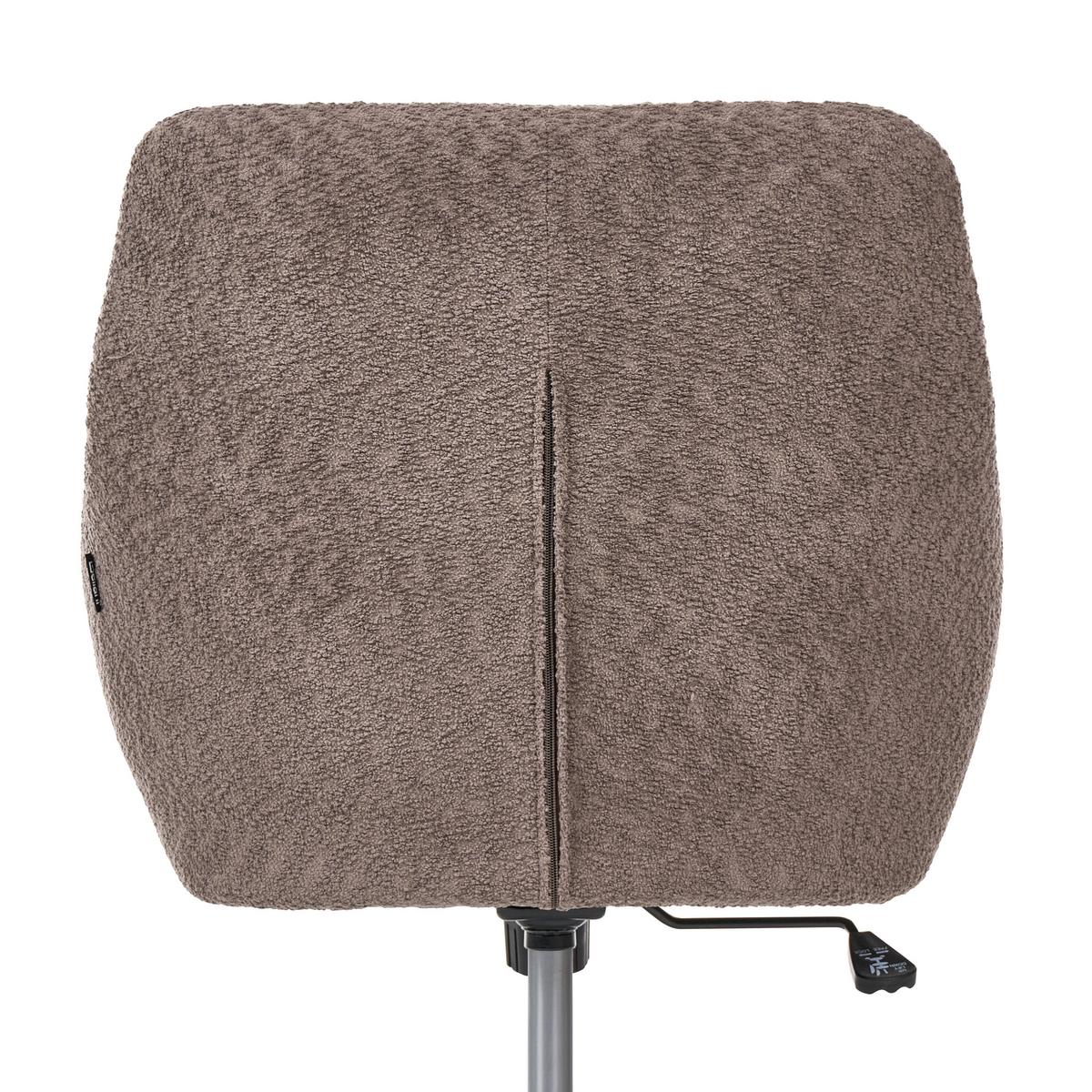 SCHREIBTISCHSTUHL Bouclé Dunkelbraun Palmdale - Dunkelbraun, Textil (58/87/61cm) - Beliani
