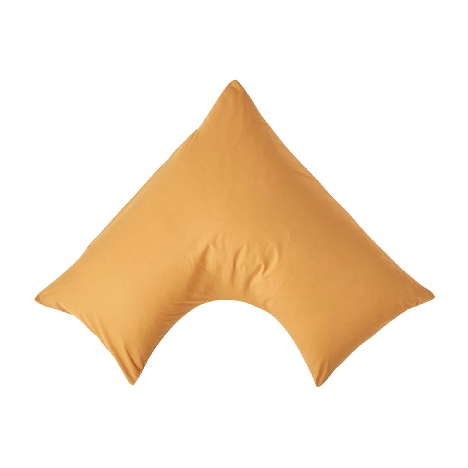 KISSENBEZUG für V-Form-Kissen, Perkal, Fadendichte 200 - Gelb, Textil (38/76cm) - Homescapes
