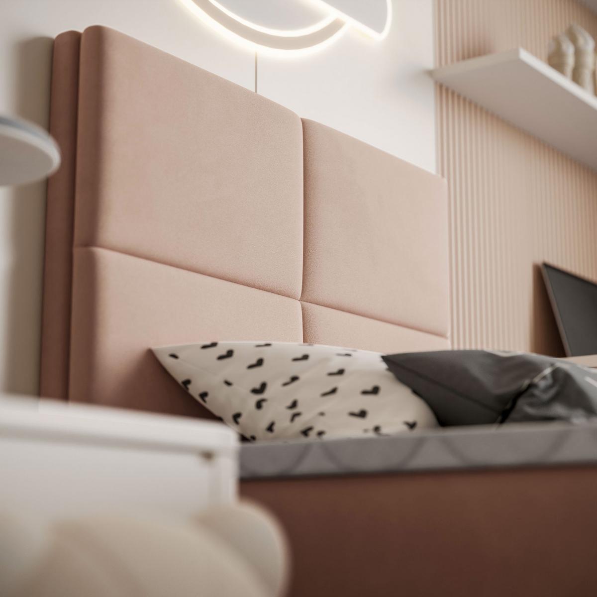 BOXSPRINGBETT Bett CROSS MINI mit Topper 100x200 cm Jasmine 61 - Rosa, Textil - Lookway