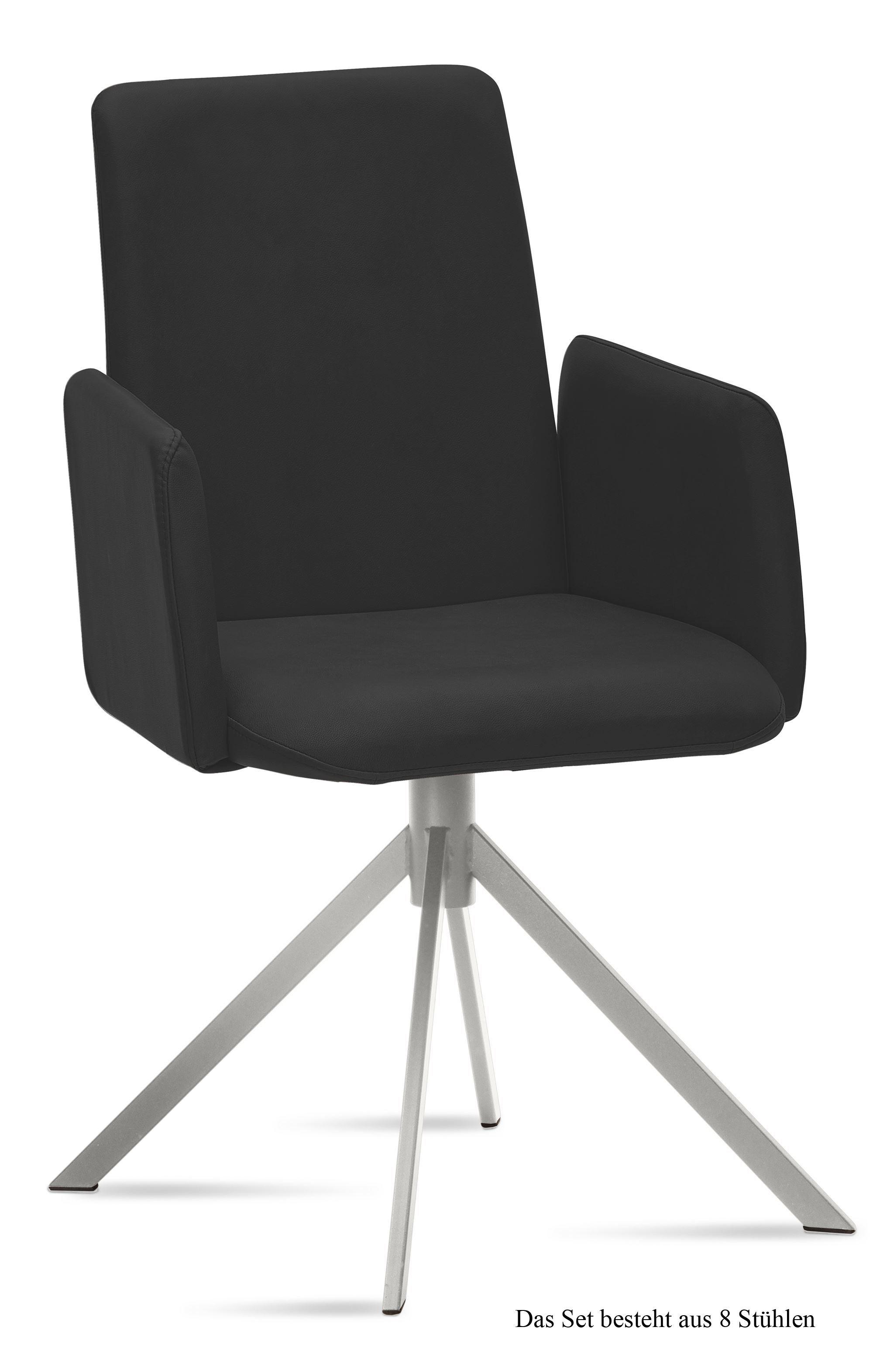 ARMLEHNSTUHL (8er-Set) Dorina 52x92x60 Edelstahl/Anthrazit - Edelstahlfarben/Anthrazit, Kunststoff (60/92/52cm) - 58aufmkessel