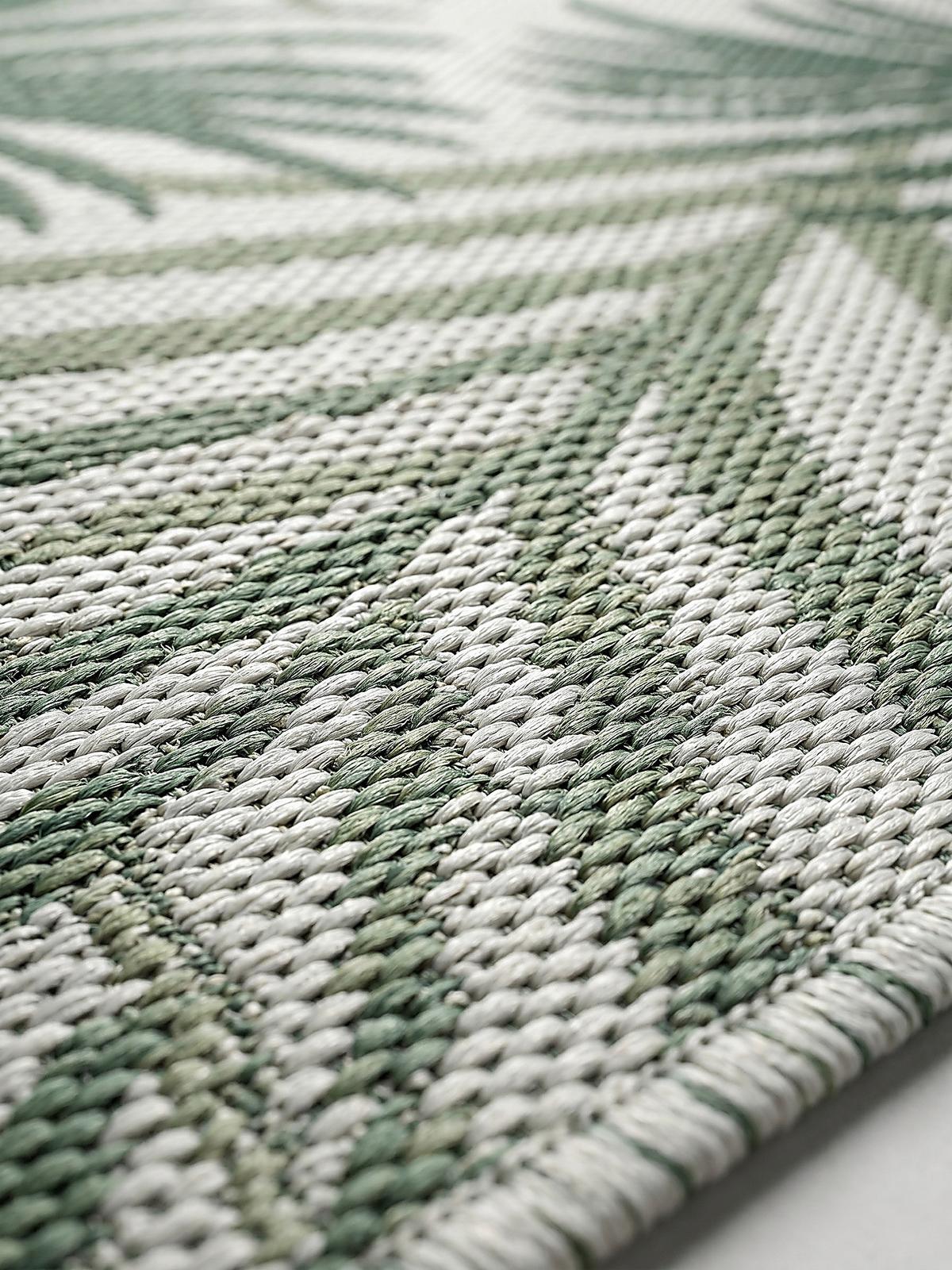 FLACHWEBTEPPICH Palmblätter BORNO Polypropylen Grün 120 x 170 cm - Grün, Textil (120/170cm) - KADIMA DESIGN