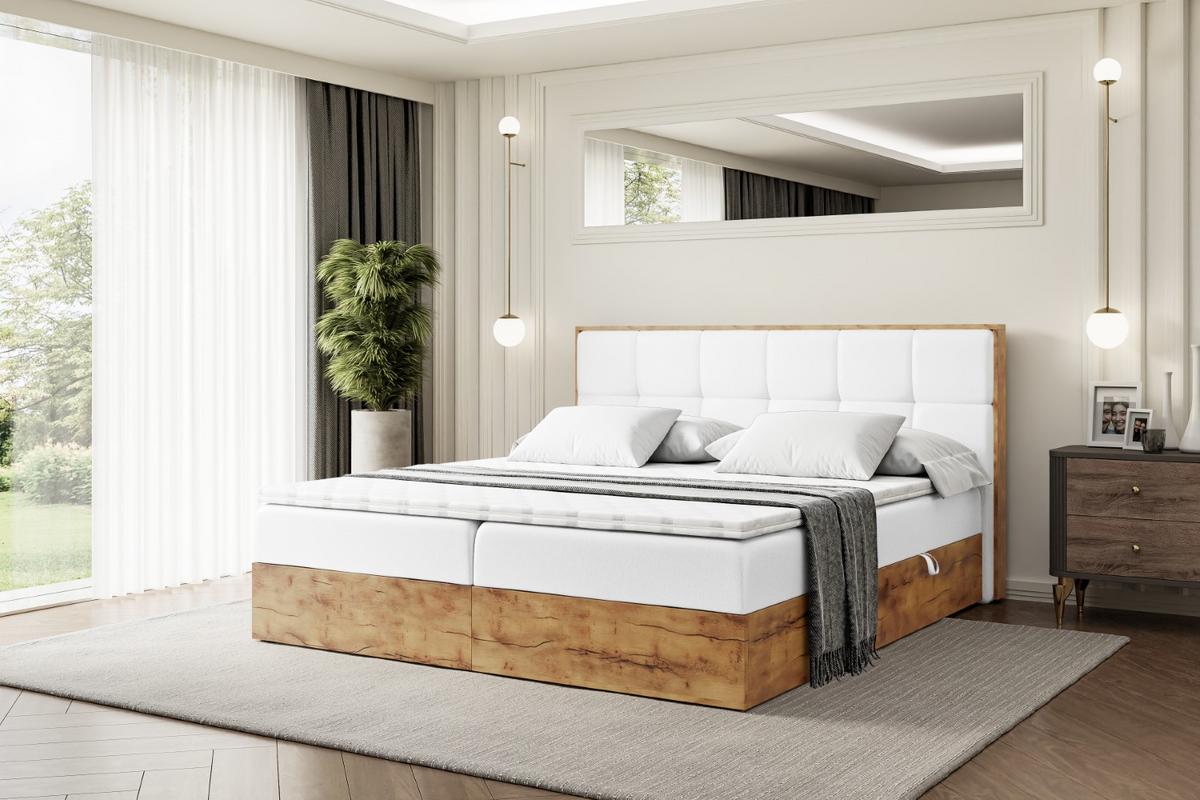 BOXBETT mit Matratze H3 und Lattenrost - LOLLI7 - 180x200 - Weiß Hochglanz - Weiß, Holzwerkstoff/Kunststoff (180/200cm) - ALTDECOR