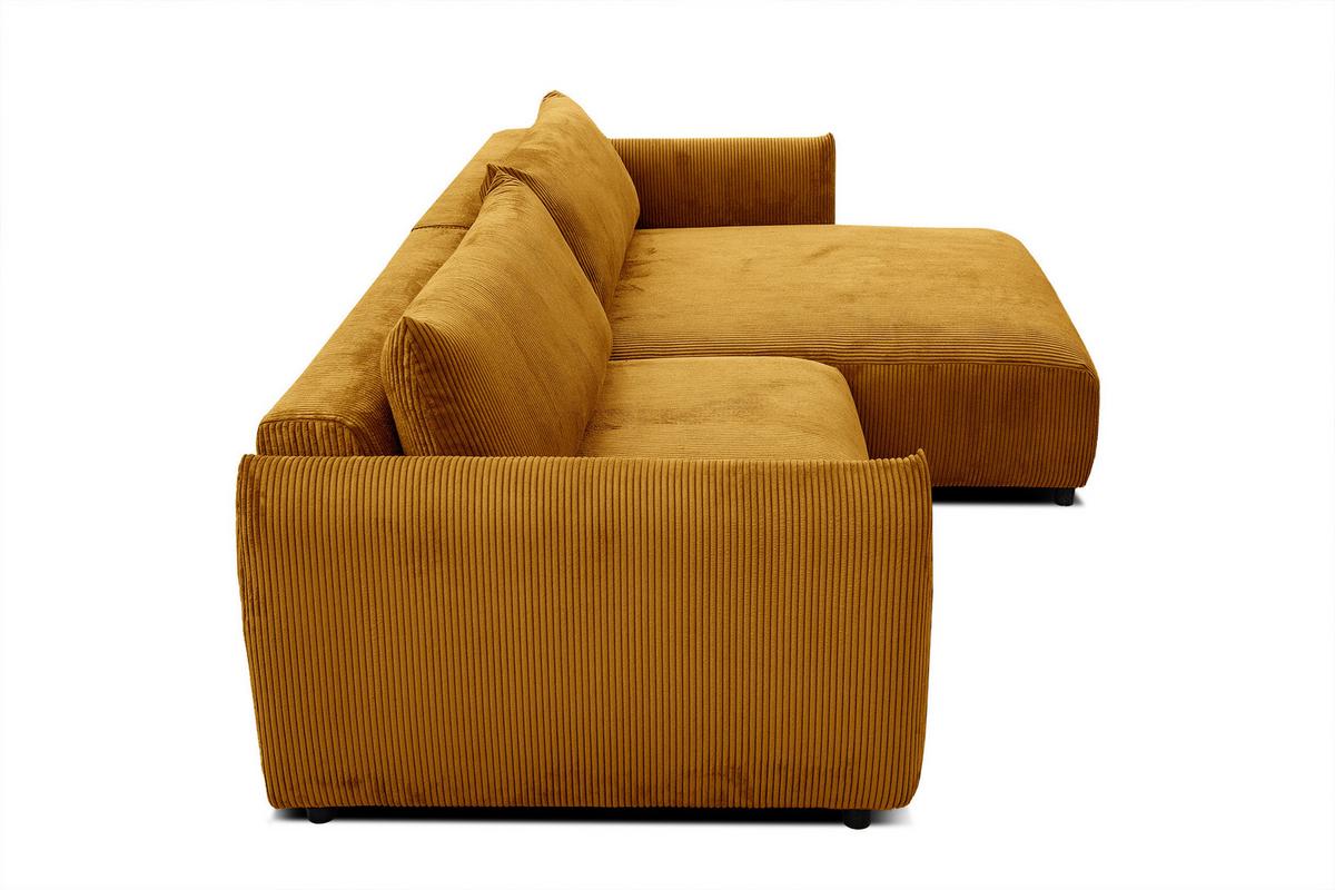 ECKSOFA TAUER 5-Sitzer, honig - Schwarz/Honig, Holzwerkstoff/Kunststoff (292/174cm) - Wozimo
