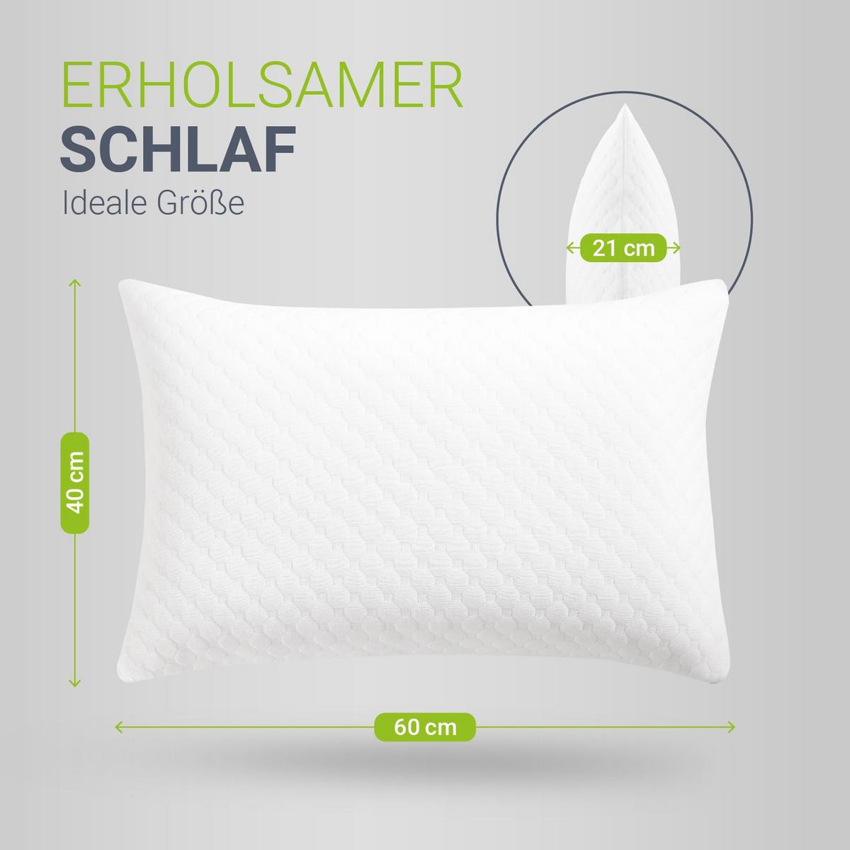 KOPFKISSEN 60x40 cm (2er-Set) - Weiß, Textil (40/60cm) - Juskys