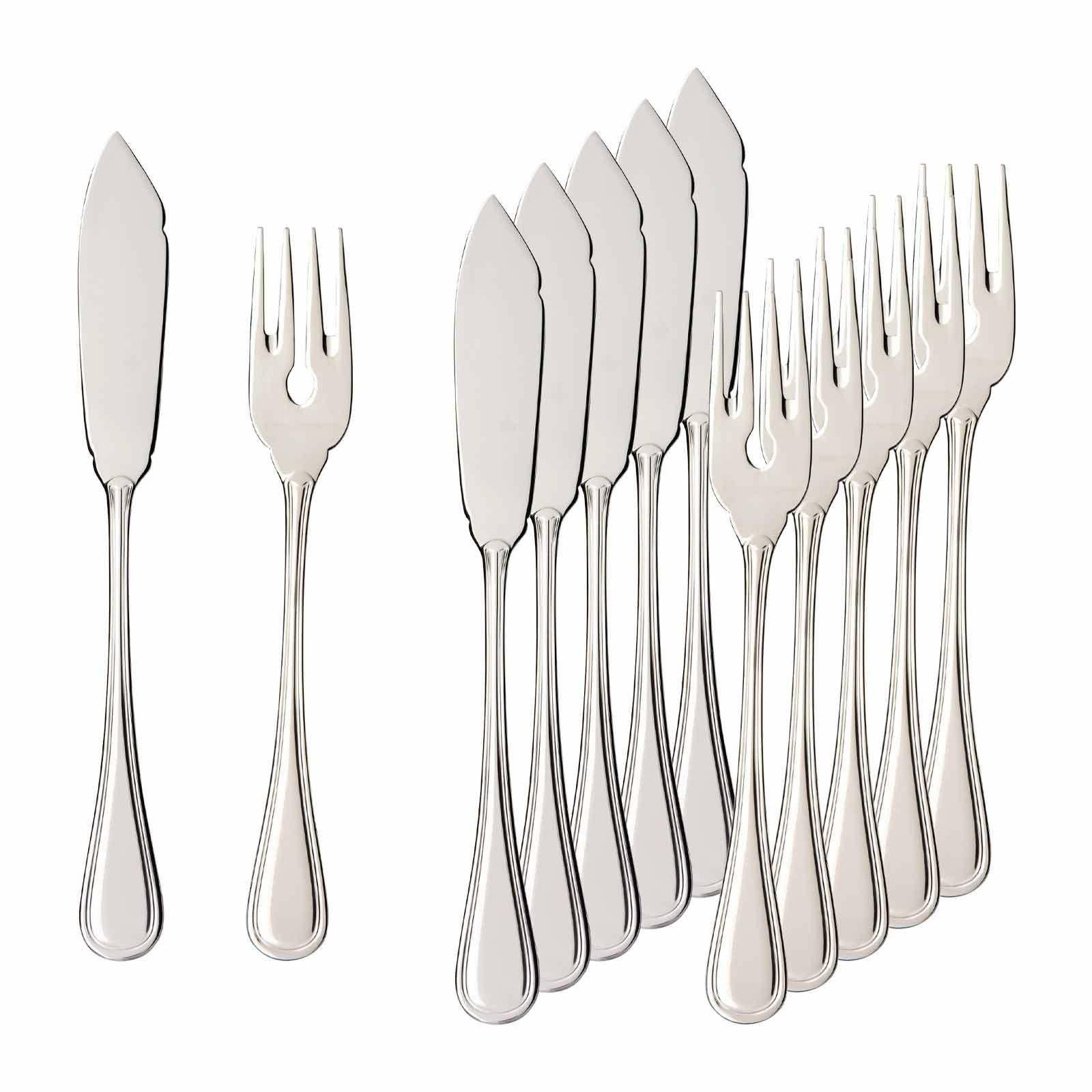FISCHBESTECK Neufaden Merlemont silber 12-tlg. - Silberfarben, Metall - Villeroy & Boch