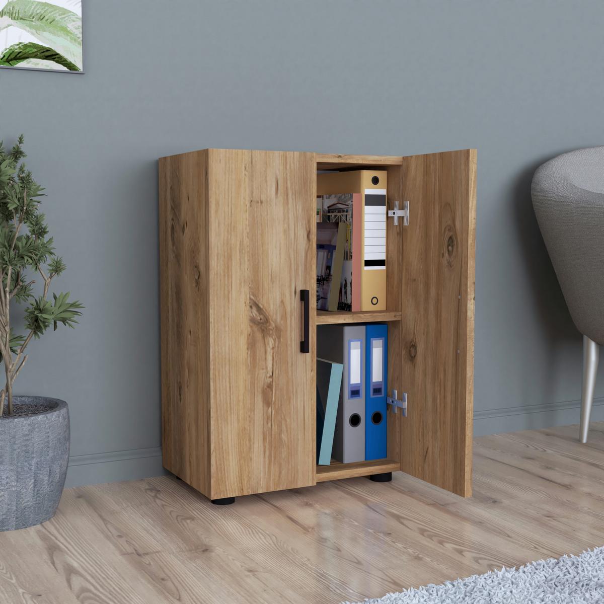 MEHRZWECKSCHRANK Åsnes - Eichefarben, Holzwerkstoff (49/74/32cm) - [en.casa]
