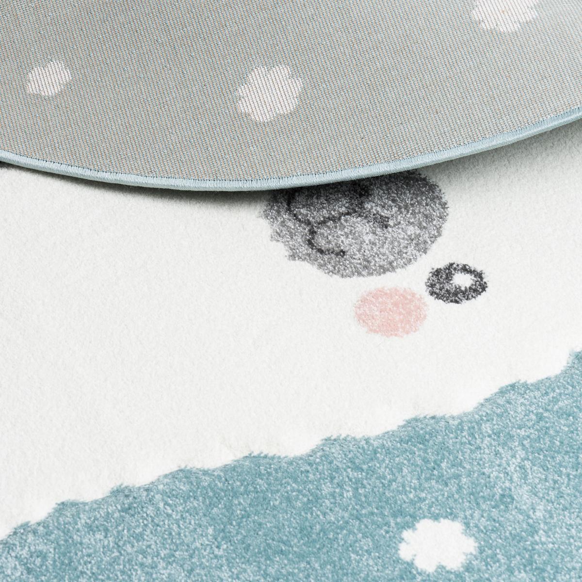 KINDER TEPPICH MAUI KIDS ALPAKA PASTELL RUND - Blau, Textil (200/200cm) - Pergamon