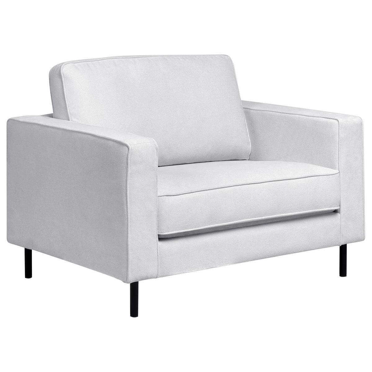 SOFA-SET 4-Sitzer Stoff Hellgrau Savalen - Hellgrau/Schwarz, Textil (204/87/91cm) - Beliani