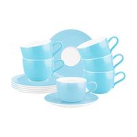KAFFEETASSEN MIT UNTERTASSEN Liberty Pure Colors Lagoon Blue 260 ml 6er Set - Blau, Keramik (0.26L) - Seltmann Weiden