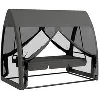 HOLLYWOODSCHAUKEL 3-Sitzer mit Liegefunktion - Grau, Metall (140/197/240cm) - Outsunny