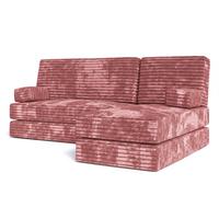 ECKSOFA NOTIA modulares Boneless Sofa mit Schlaffunktion Rosa Kordstoff - Rosa, Textil (200/120cm) - MASSENO