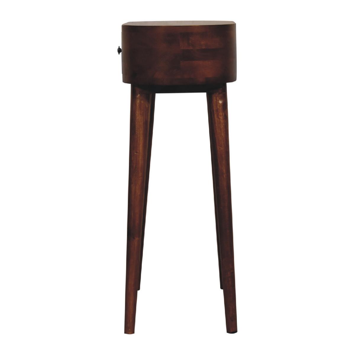KONSOLE Massivholz Mini Albion Kastanienbraun, 1 Schublade, Dunkelbraun - Dunkelbraun/Messingfarben, Holz/Metall (30/60/78cm) - Artisan Furniture