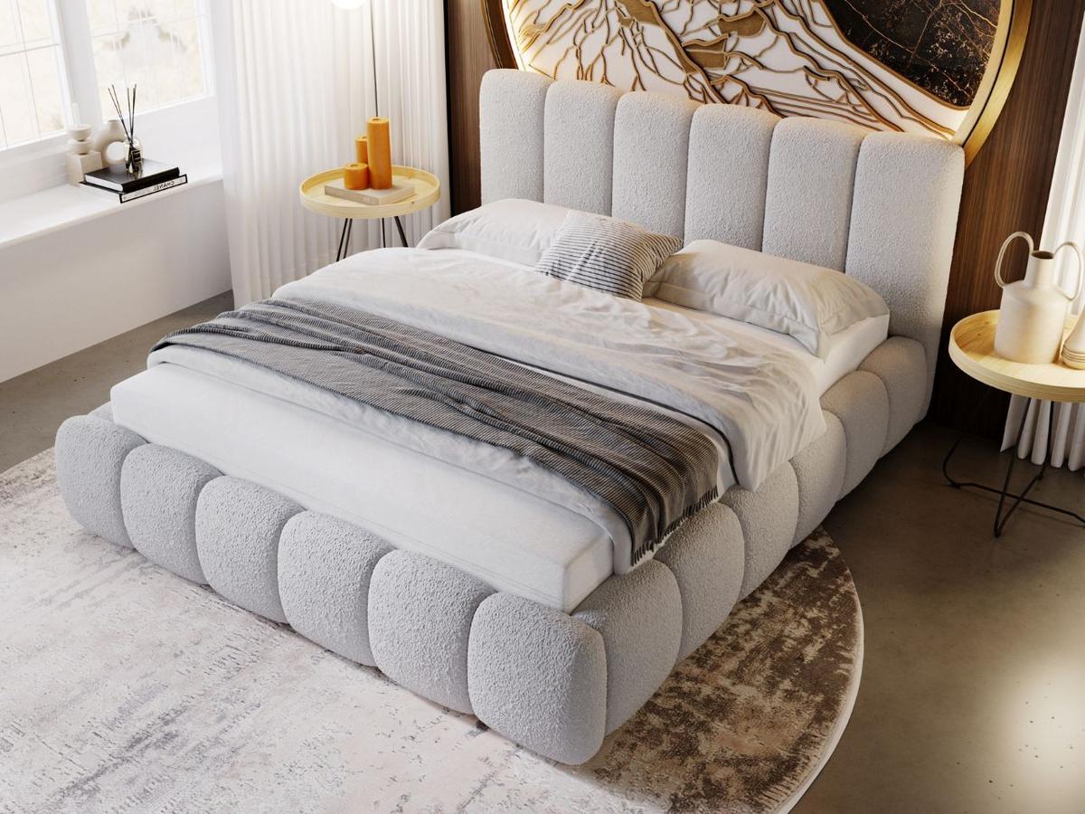 POLSTERBETT Cloud 140x200 Bouclé-Stoff Grau - Grau, Textil (140/200cm) - Graingold