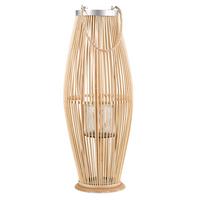 LATERNE Heller Holzfarbton Tahiti - Hellbraun, Holz (27/72/27cm) - Beliani